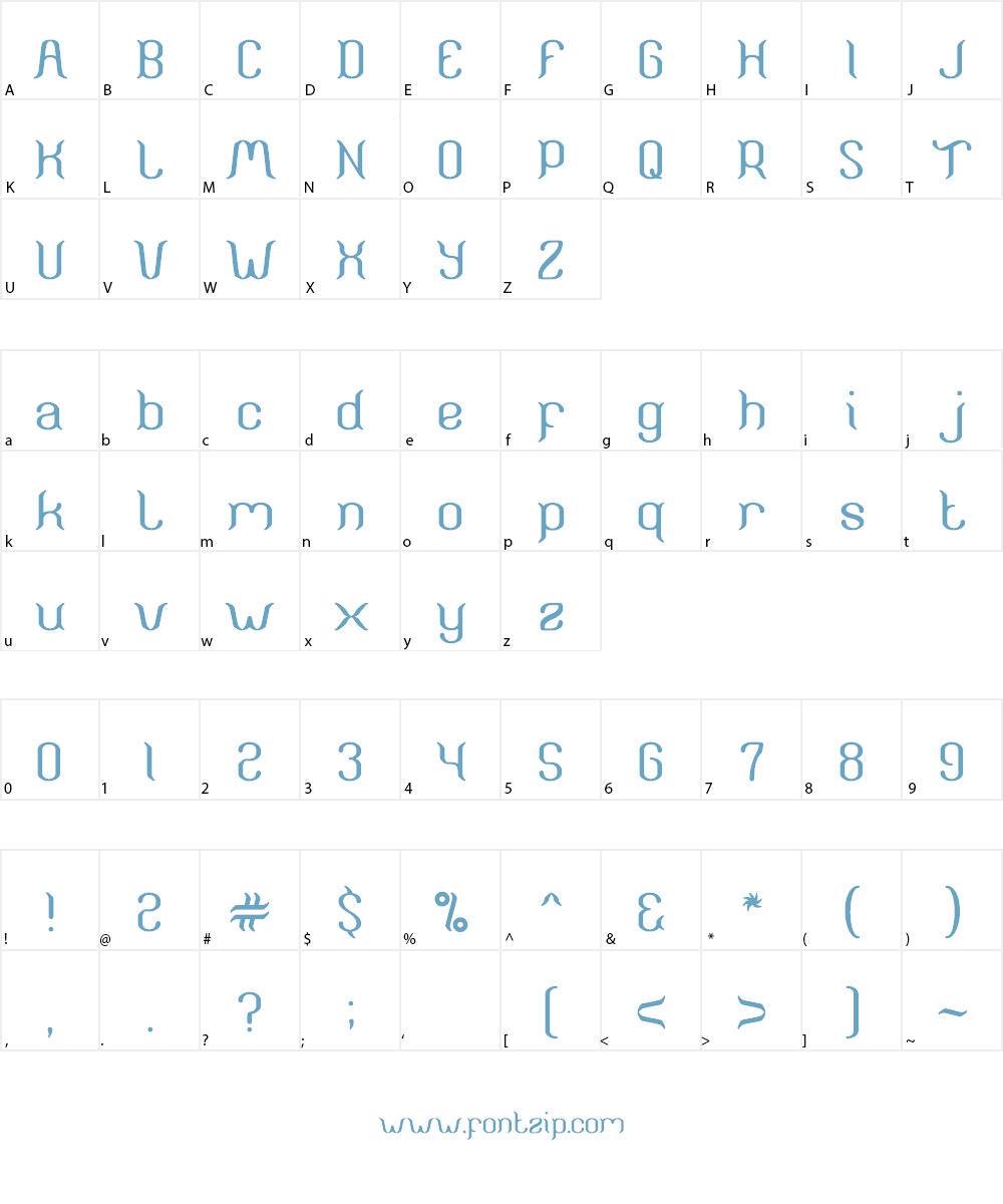 ARUNA AIRA JASMINE Font Character